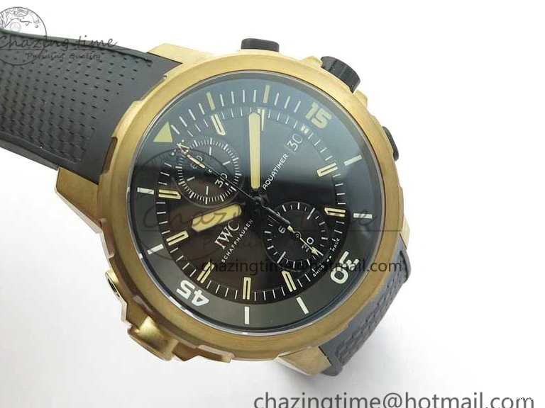MIROTIME 0125 Aquatimer Chrono IW379503 Bronzo Case V6F 1:1 Best Edition Black Dial on Rubber Strap A Popular 7103